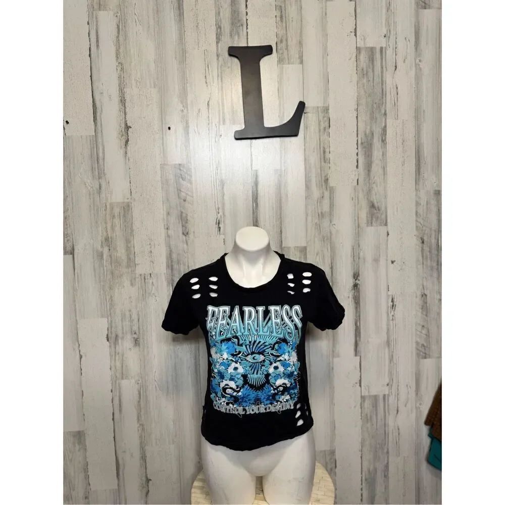 On Fire black crop top